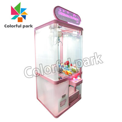 Gry na monety Arcade Gift machine W pełni przezroczysta metalowa szklana lalka zabawka pazurowa maszyna dźwigowa