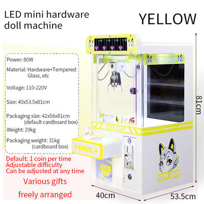 Żółta moneta LED Desktop Hardware Claw Arcade Machine